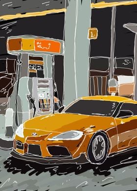 Toyota Supra Gas station