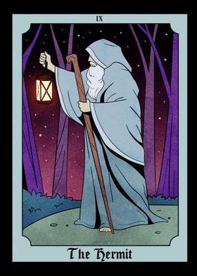 Hermit Tarot Card  Lantern