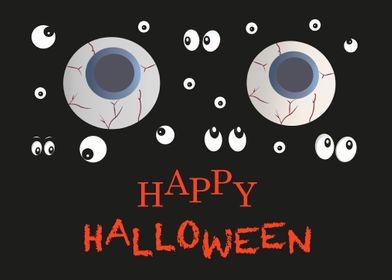 Happy halloween scary eyes