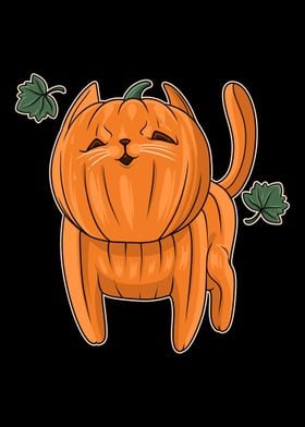 Funny Halloween Cat Pumpki