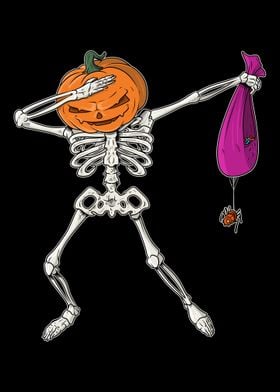 Dabbing Skeleton Funny Hal