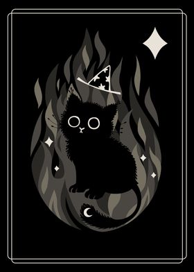 Flaming Black Cat