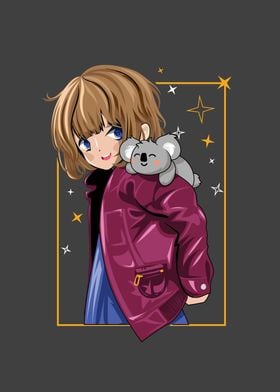 Kawaii Anime Girl Koala