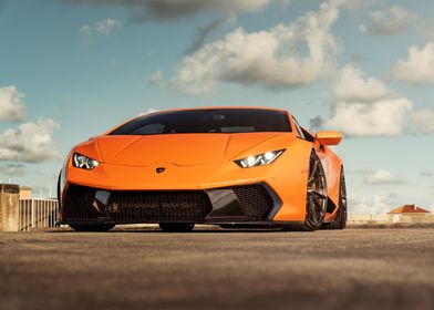 Orange lamborghini huracan