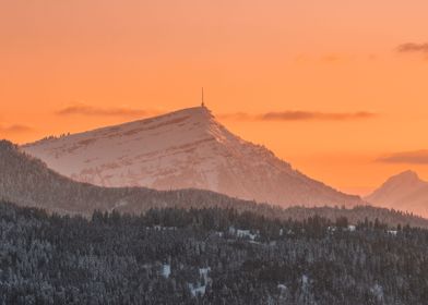 Winter Sunset Mountain