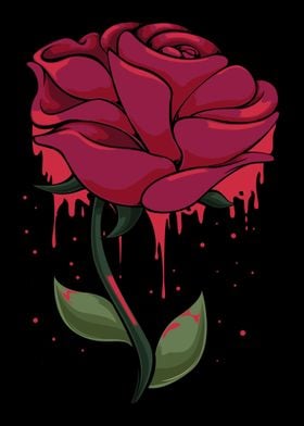 Grunge Romantic Red Rose