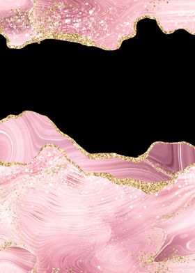 Pink Gold Glitter Agate 03