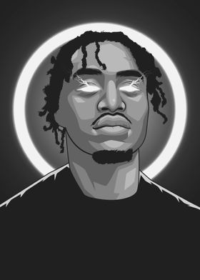 Lil Tjay Grayscale