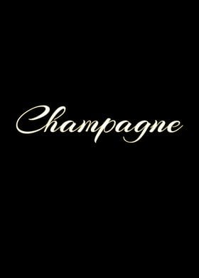 Champagne Fan Simple Text