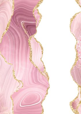 Pink Gold Glitter Agate 05