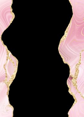 Pink Gold Glitter Agate 01