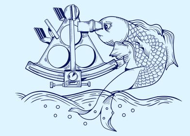 Fish using a sextant