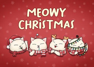 Funny Meowy Christmas Cat