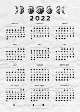Moon Calendar 2022' Poster By Moon Calendar Studio | Displate