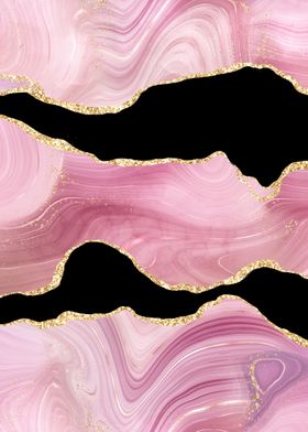 Pink Gold Glitter Agate 04
