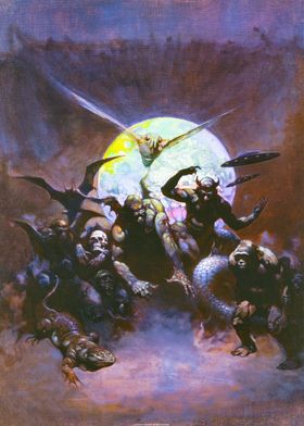 'Strange Creatures' Poster by Frank Frazetta | Displate