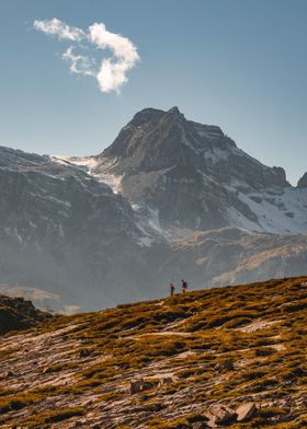 Hikers in the mountains