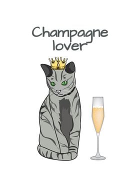 Royal Cat Champagne Lover