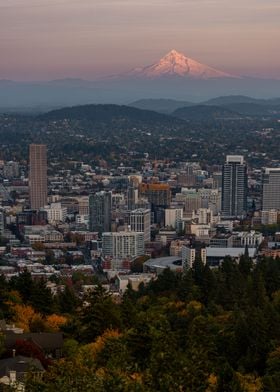 Portland autumn sunset