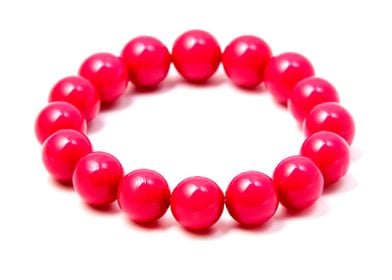 Pink plastic beaded bracel