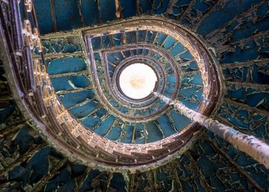 Abandoned Blue Staircase