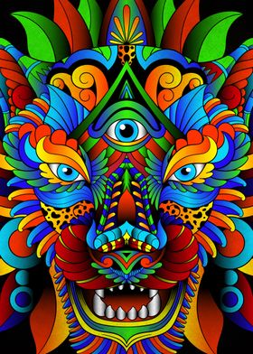 jaguar colorful aztec
