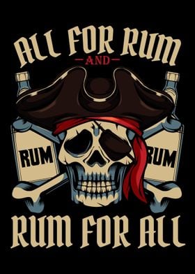 All For Rum Pirate Skull