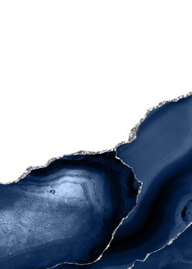 Navy Silver Agate Textu 08