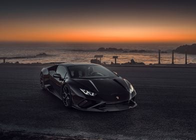 Lamborghini on the beach