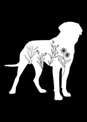 Bullmastiff Floral Flower 