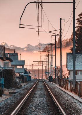 Train Tracks in the Fog