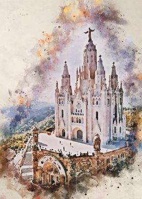 Barcelona Spain Watercolor