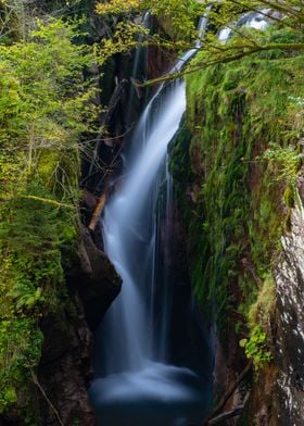 Waterfall With Fall Colors