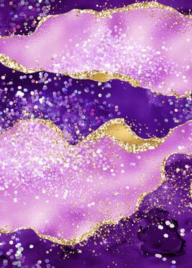 Purple Glitter Agate  02