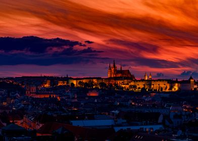 Prague Castle at sunset