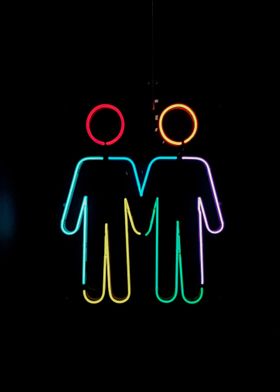 Gay Neon Pride Silhouette 