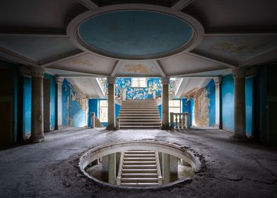 Abandoned Blue Staircase