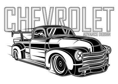 Line Art of Chevrolet Car