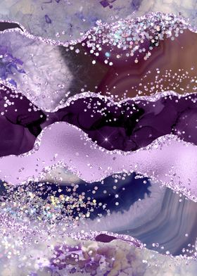 Purple Glitter Agate 06