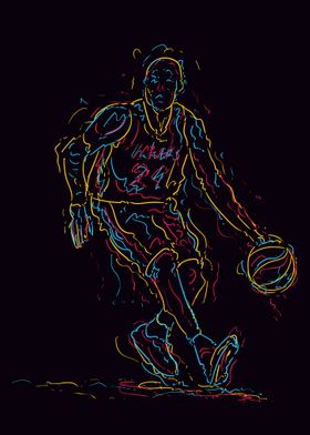 basketball abstract line