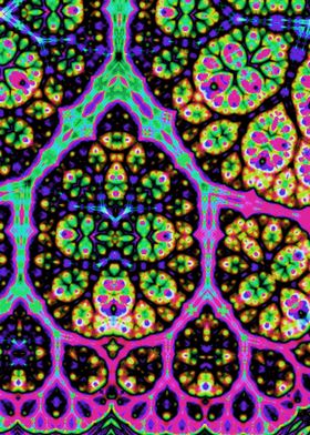 Neon Trippy Fractal Art