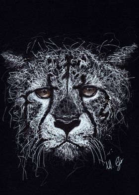 cheetah scribble art