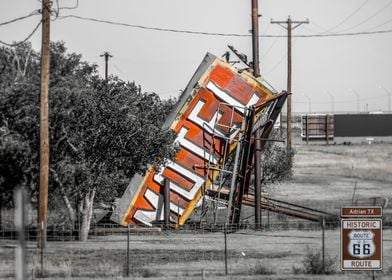 Broken Motel Sign Route 66