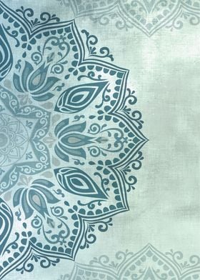 Green Teal Mandala no 15b