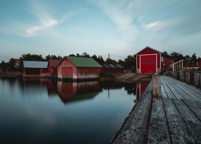 Boat sheds in Eckero