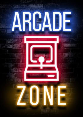 Arcade gaming zone neon