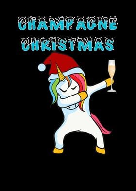 Dab Unicorn Xmas Champagne