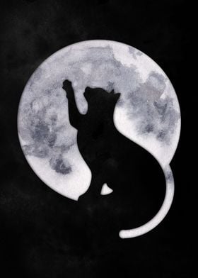 The cat and the moon