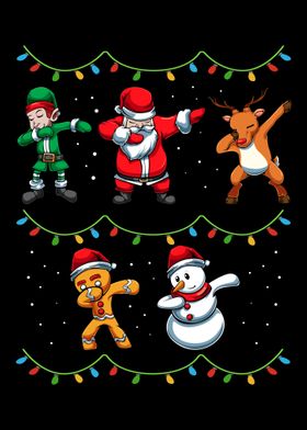 Dabbing Santa Elf Friends