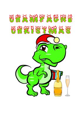 Champagne Dinosaur Xmas